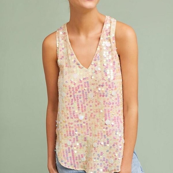Gorgeous and fun Sequined, V-neck Swing tank by Moulinette Soeurs - size 4 - EUC - Picture 1 of 15
